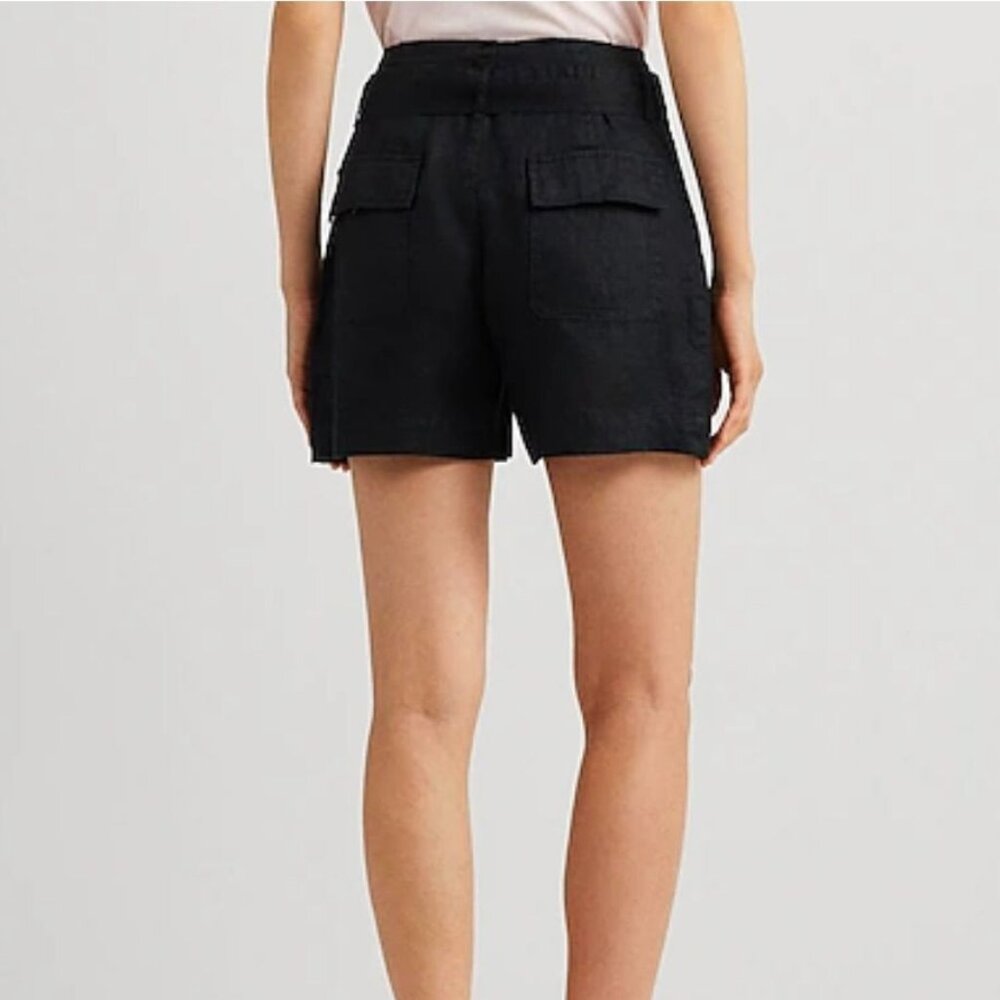 Lauren Ralph Lauren Black Linen Short, 12